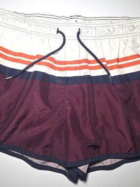 H & M Mens Purple Orange and White Swim Trunks with Mesh Liner Size Medium